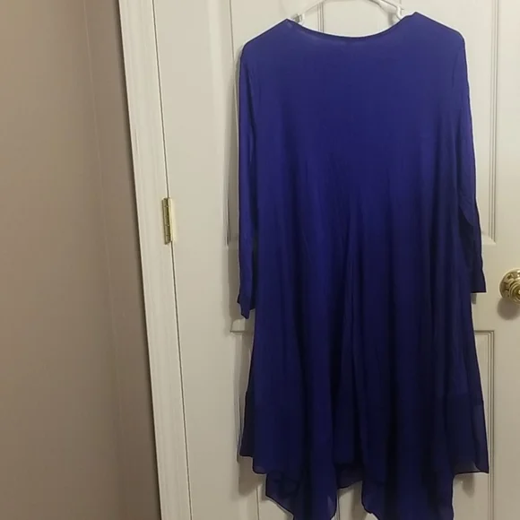 BLUE LONG SLEEVE DRESS - Picture 4 of 5